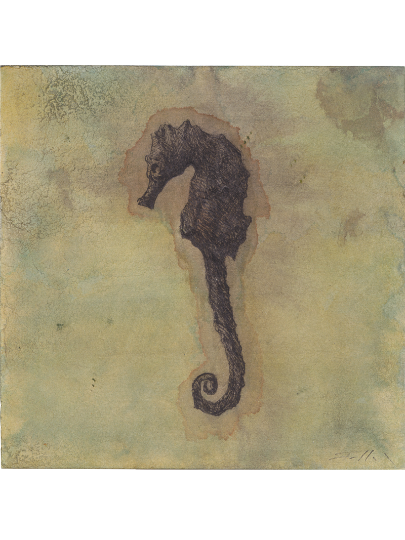 Original mixed media tegning / 15 x 15 cm