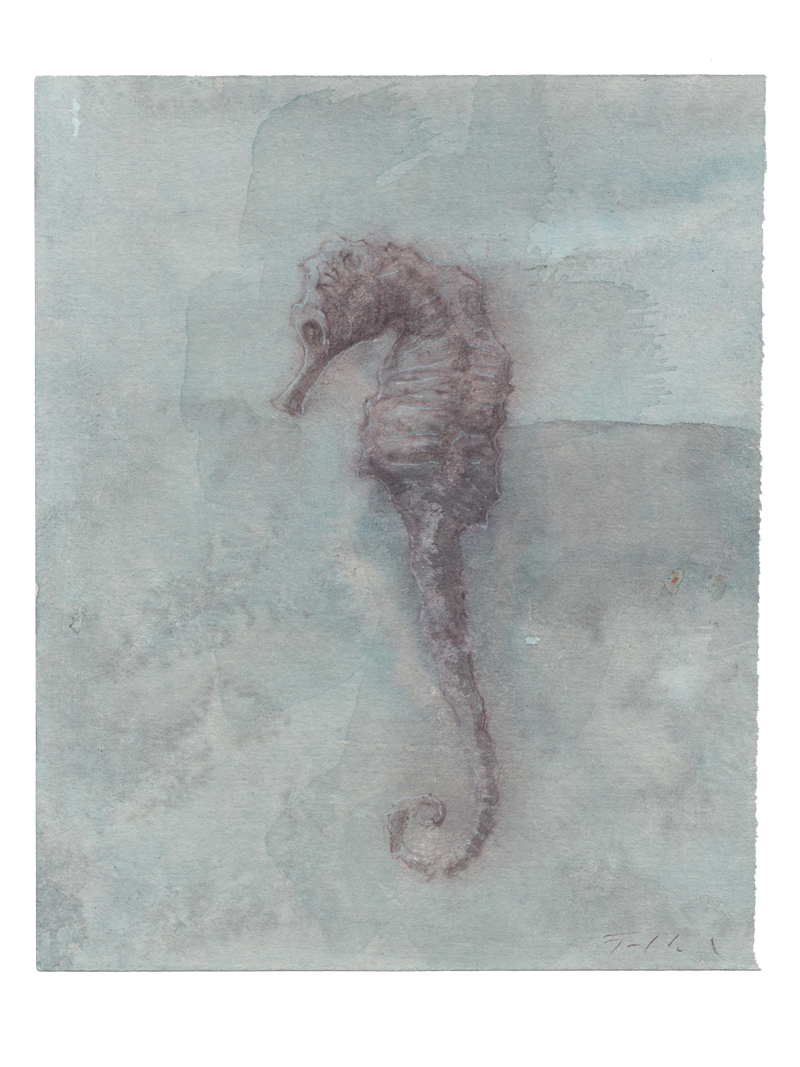 Original mixed media tegning / 15 x 12,5 cm